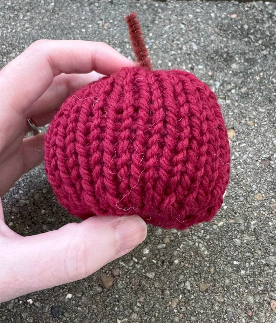 Apple Knitting Pattern on a Knitting Machine